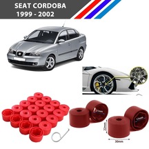 Otozet - Seat Cordoba Bijon Civata Kapağı Kırmızı Renk 20 Adetli Set 17mm 1k06011739b9