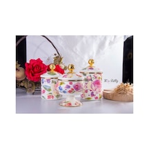 Miss Betty Rose Deluxe Emaye 3& 039 Lü Kavanoz Set Çok Renkli