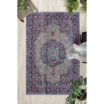 Kaymaz Taban Yıkanabilir Halı Mutfak, Salon, Yatak Odası İçin Modern Dijital Baskı Halı Slnhalı37 - 0119 Çok Renkli