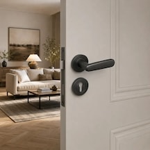 Sese Esin Modeli Yale Rozetli Dış Kapı Kolu Antrasit Renk 200-261r-03-54
