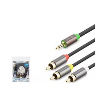 Hadron Hdx1066 3.5mm To 3rca Kablo 2lıne Gold 5m Siyah 1 ADET