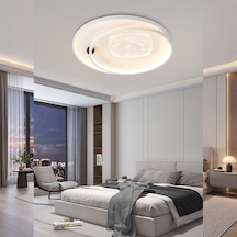 Noren 50'lik Kare Taş Desenli Yuvarlak 160 Watt Plafonyer Led Avize Çok Renkli