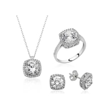 Gümüş Kare Montür Kadın Set (510775635)