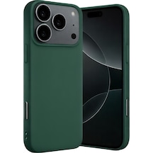 Apple iPhone Uyumlu  17 Pro Max Nano İçi Kadife Silikon - Koyu Yeşil