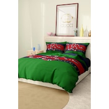 Marka Nevresim Takımı Çift Kişilik Pamuklu Saten Kumaş 6 Parça 3d Dijital Baskı Duvet Cover Set Model No:49 Renkli