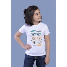 Toontoy Kids Toontoy Erkek Çocuk Gözlük Baskılı Tişört Beyaz