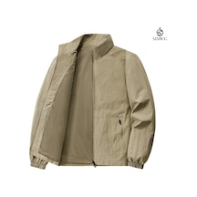 Açık Hava Sporları İçin Sade Erkek Ceketi, Bol Kore Tarzı, Günlük Giyim Kahverengi