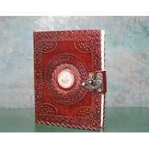 Büro Ev Ofis Hediyesi İçin Taşlı Biçim Deri Defter