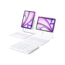 İpad Uyumlu Air 11" M2-m3 2024-25 360 Dönen Standlı Işıklı Risser Türkçe Q Klavyeli Tablet Kılıfı
