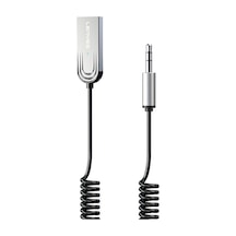 Lenyes Lr208 Spiral Kablolu Dahili Mikrofonlu Kablosuz Ses Alıcı Aux Bluetooth V5.3 Adaptör Gümüş