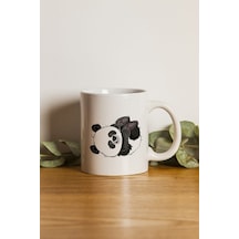 Porselen - Sevimli Panda Tasarımlı Kupa Bardak- Makinede Yıkanabilir 054154540454 Beyaz