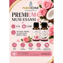 Premium Mum Esansı 5 Cc 2'li Set - Gül, Hindistan Cevizi - Soya Wax, Parafin, Jel Wax Ve Bal Mumu Uyumlu Bkfab2glhc5 Karışık
