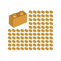 Yedek Parçalar: Brick: Duvar Parçası: 100 Adet 1x2 Parlak Turuncu 3004 - Parts: Brick: 100 Piece 1x2 Bright Light Orange 3004