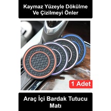 Bardakmatı Araç İçi Bardak Tutucu Kaymaz Silikon Mat Bardaklık Pedi Oto Konsol Koruyucu Altlık Suya Çok Renkli