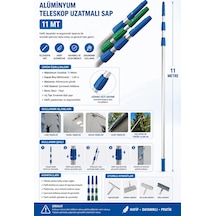Alüminyum Teleskop Uzatmalı Sap 11 Mt