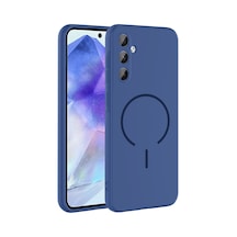 Zore Galaxy A55 Kılıf M-safe Şarj Özellikli Zore Meta Kapak - Lacivert
