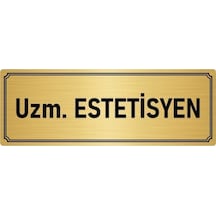 Metal Yönlendirme Levhası, Departman Kapı Isimliği Uzm. Estetisyen 5x20 Cm Altın Renk