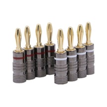 Hfambition 8 Adet 4mm Altın Kaplı Muz Soketi - Kolay Kurulum, Güvenli Bağlantı, Korozyon Dayanıklı, Polarite Tanımlama Kolaylığı