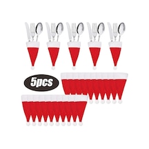 Noel Dekorasyonu Sofra Tutucu Çanta Noel Şapkası Çatal Bıçak Çatal Bıçak Takımı Çantası Noel Ev Mutfak Dekoru Süs Navidad Yeni Yıl 5 Pcs