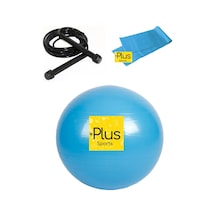 Pilates Topu - Atlama İpi - Direnç Lastiği 3'lü Set Mavi