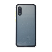 Samsung Uyumlu  Galaxy A02 Kılıf Miami Şeffaf Silikon - Lacivert 0.2M-Çok Renkli