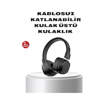 Mey İthalat Kablosuz Kulak Üstü Bluetooth Kulaklık Güçlü Bas Ve Katlanabilir Tasarım
