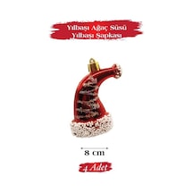 Yılbaşı Ağaç Süsü Yılbaşı Şapkası 8 Cm 4 Parça