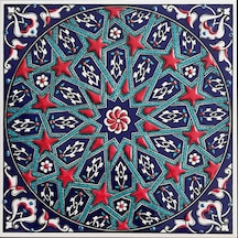 Armada Çini 20x20 Cm ED 332 Kobalt Yıldızgeçme Desenli Eldekoru Ç