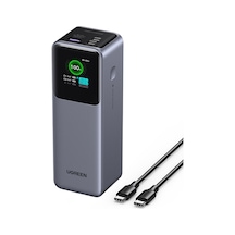 Ugreen Nexode 25.0000 Mah 200w Akıllı Ekranlı Taşınabilir Hızlı Şarj Powerbank, 3 Cihaz Desteği, 35525b Gri