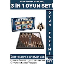 Elit Yüksek Kaliteli Uzun Ömürlü Aile Ev Arkadaş Kahve Cafe Tavla Dama Satranç 3in1 Oyun Takımı