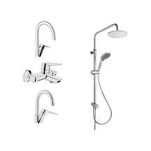 Artema Solid S Batarya Seti + System Rain Tepe Ls25 Duş Seti Krom