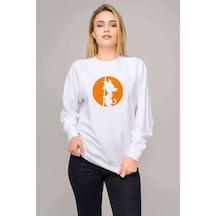 Anime Dragon Ball Looking For The Baskılı Beyaz Kadın Sweatshirt (528308195)