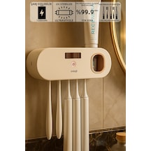 Mioji Mio UV5F 1200 mAh Şarj Edilebilir UV Sterilizatörü Diş Fırçası Sıkacağı ve Tutucusu Bej