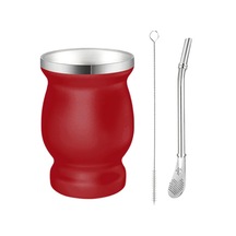Suntek Yerba Mate Bardak 230ml Yurt Ev Yatak Odası Kırmızı