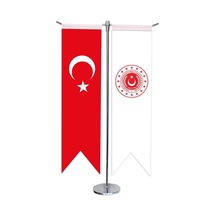 Masa Üstü Kırlangıç Milli Savunma Bakanlığı + Türk Bayrağı + Krom