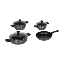 Taç Pierre Cardin 1500023294 7 Parça Diamond Cook Graniks Tencere Seti, Gri Diğer