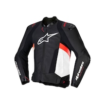 Alpinestars Missile V3 Deri Korumalı Motosiklet Montu Siyah Beyaz Kırmızı