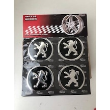 Peugeot Jant Göbeği-Yapıştırma-Sticker- 59Mm Ölçü -4 Adet-