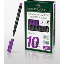 Faber-castell Permanent Asetat Ve Cam Kalemi S Uç 0.4 Mm Mor - 10 Adet Toptan Paket