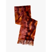 Koton Batik Desenli Uzun Püsküllü Atkı Hardal 6wak50080aa Sarı
