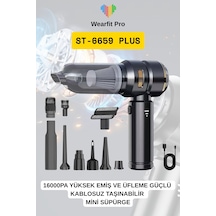 St-6659 Plus 16000pa Yüksek Emiş Üfleme Güçlü Kablosuz Süpürge