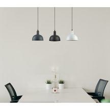 Marley Modern Dekoratif Cafe-mutfak Salon Antrasit Beyaz Siyah Renk 3 Lü Sıralı Sarkıt Avize Diğer