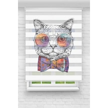 Perdeoutlet38 Baskılı Renkli Kedi Dijital Baskılı Zebra Perde-cocuk Odası-stor Perde Model:pz-715 Çok Renkli
