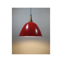 Kırmızı Vintage Metal Sarkıt Avize Bronz Askılı Siyah