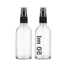 50 Ml Siyah Sprey Kapaklı Şeffaf Cam Şişe, 2 Adet Kolonya Dezenfektanı