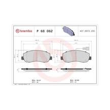 Brembo P68062 On Fren Balatasi 4106000q0l 4106000q1e 4106000q1k