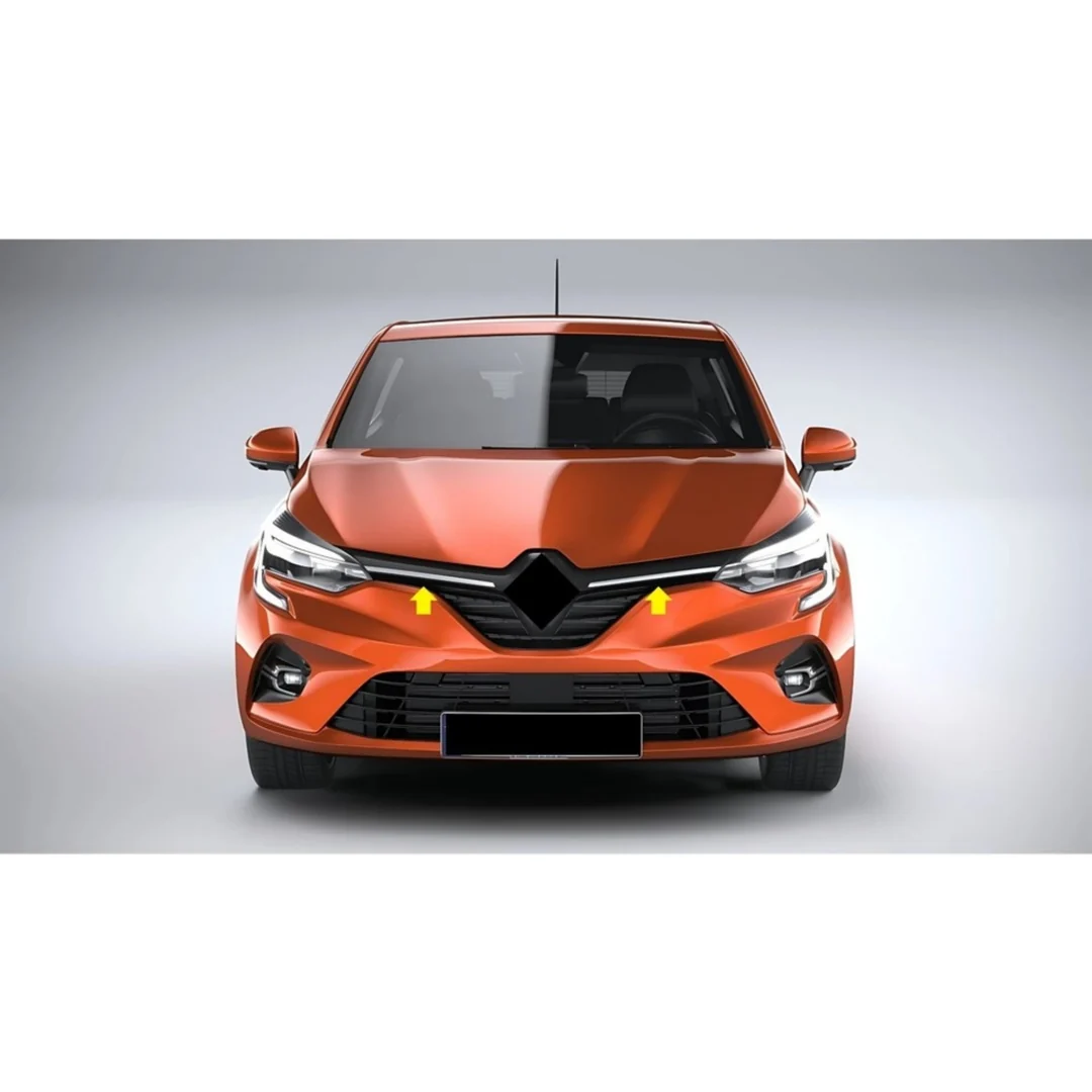 Renault Clio 5 Ön Panjur Çıtası - Krom 2 Parça 2019-2022 Arası, Hb