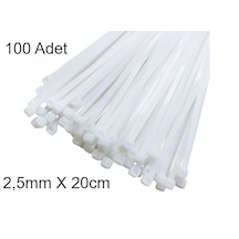 Beyaz Plastik Cırt Kelepçe 2.5x20cm Kablo Bağı Elektrik Kablosu 1 Beyaz Plastik Cırt Kelepçe 2.5x20cm Kablo Bağı Elektrik Kablosu 1