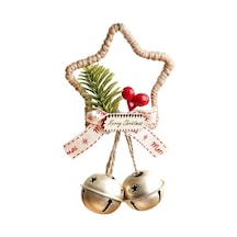 Elmpaly Altın Noel Çanı Yıldız Çilek Asma Ağacı Süsü Ev Dekoru Parti Aksesuarı