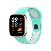 Xiaomi Redmi Watch 3 Spor Delikli Kordon Saat Değildir - Turkuaz-beyaz